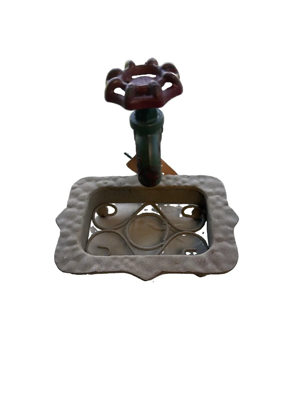 Cast Metal Water Spicket Soap Dish Holder Farmhouse Rustic Industrial Decor